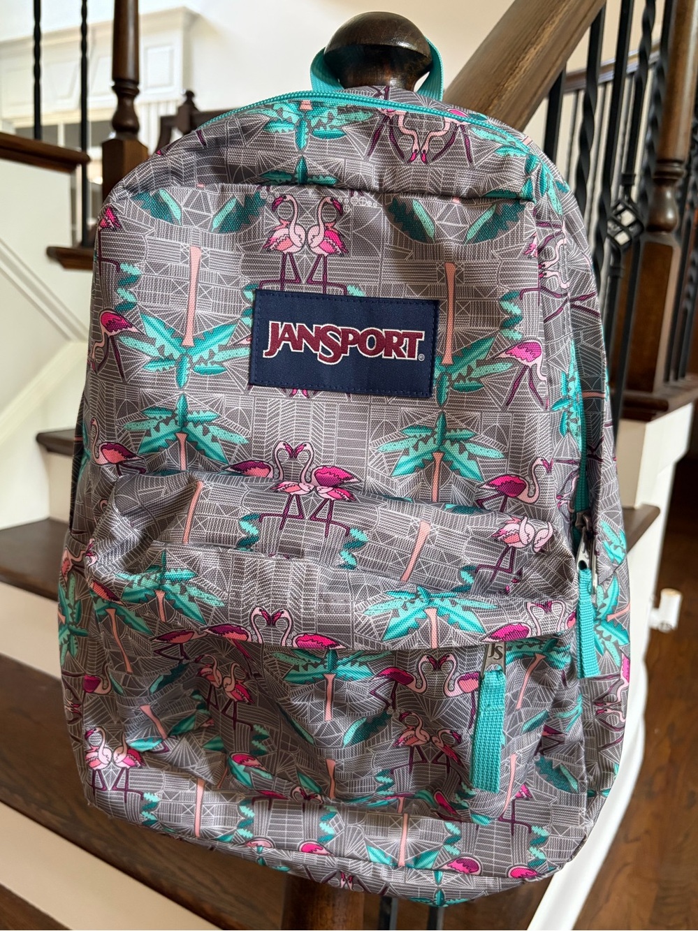 JanSport Flamingo/Palm Tree SuperBreak Backpack